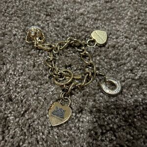Juicy Couture Gold Heart Charm Bracelet